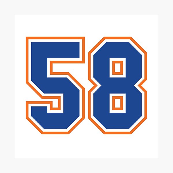 Item preview, Fifty Eight Jersey Number Sports 58 designed and sold by HelloFromAja.