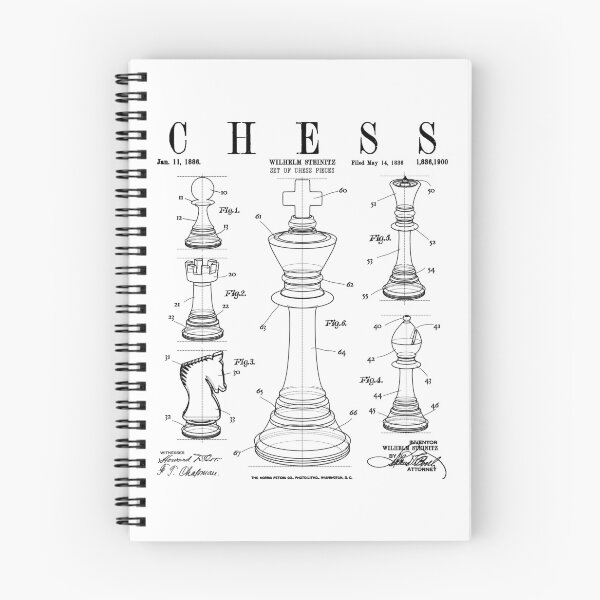 Item preview, Chess King And Pieces Old Vintage Patent Drawing Print designed and sold by GrandeDuc.