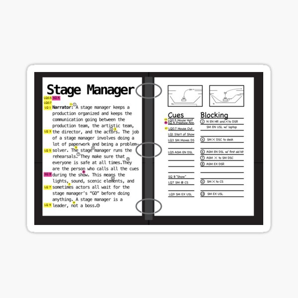 Item preview, Stage Manager Prompt Book designed and sold by KiannasMind.