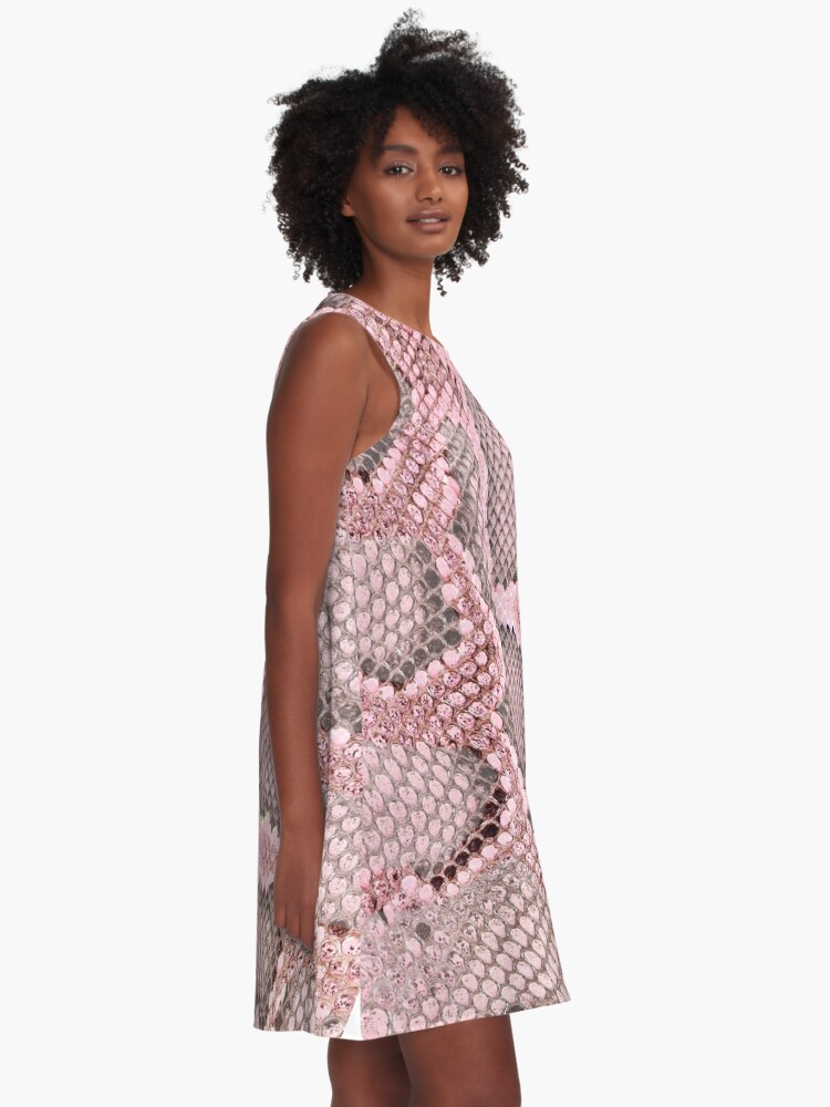 pink snake skin dress