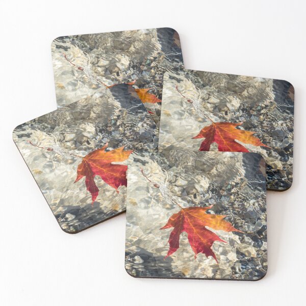 Item preview, Playful Patterns - Maple Leaf in Bold Orange and Vermilion Floating Underwater designed and sold by Georgia Mizuleva.