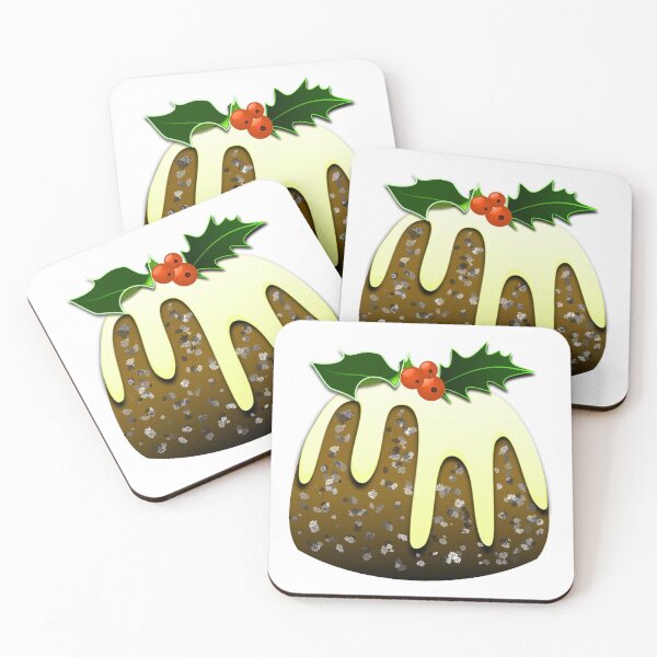 Item preview, Christmas Pudding Festive Food with Holly and Cream designed and sold by luvvvvvit.