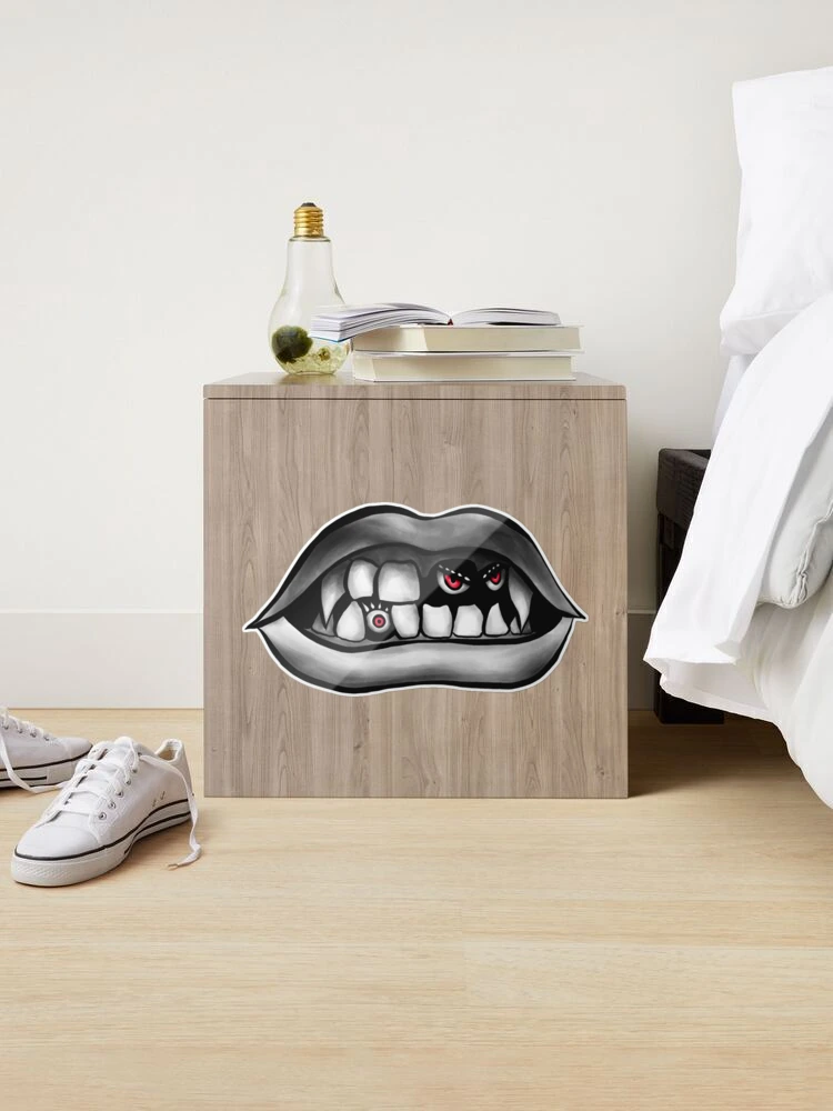 Big Mouth Vampire Fangs Evil Monsters Funny Gothic Sticker for Sale by  Boriana Giormova