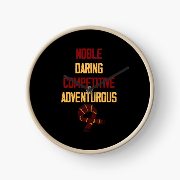 Noble, audacieux, compétitif et aventureux Horloge