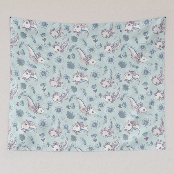 Item preview, Floral Speckled Axolotl Pattern - Spring Edition designed and sold by evybenita.