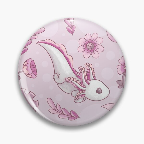 Floral Speckled Axolotl Pattern - Summer Edition Pin