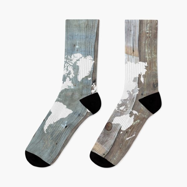 Item preview, Rustic Brown Grey Barnwood Travel Vintage World Map designed and sold by IamTrending.