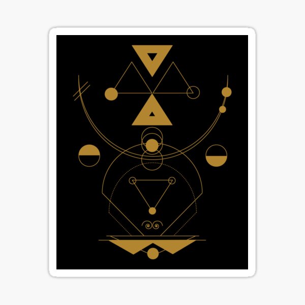 Vibratory drawing: HEALING codes from the ELOHIM (black background) Sticker