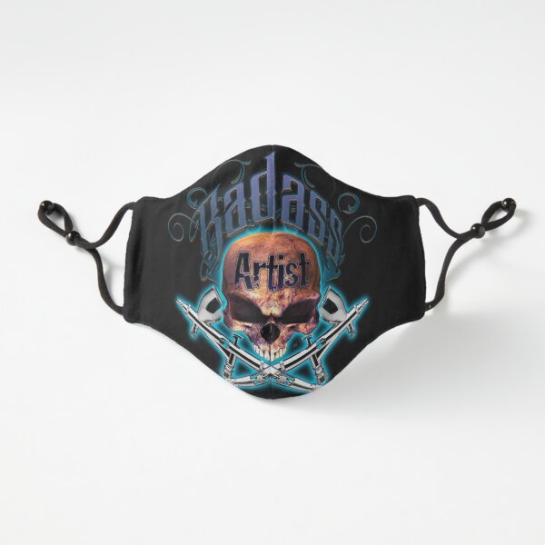 Badass Airbrush Artist Skull & Airbrushes by OrganicBeej Fitted 3-Layer