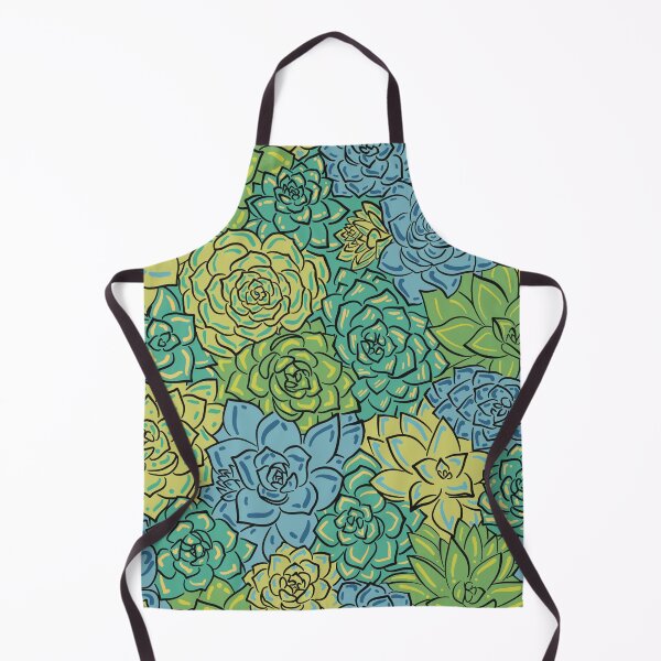 Item preview, Green and Blue Echeveria Succulents Line Art Pattern designed and sold by marta-maria.
