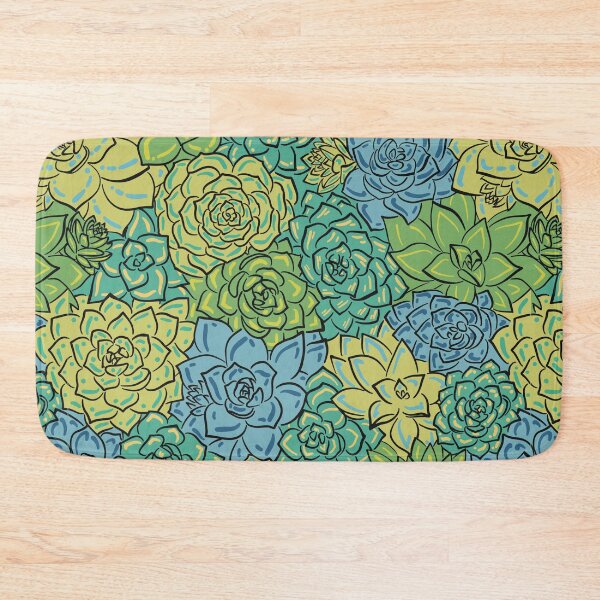 Item preview, Green and Blue Echeveria Succulents Line Art Pattern designed and sold by marta-maria.