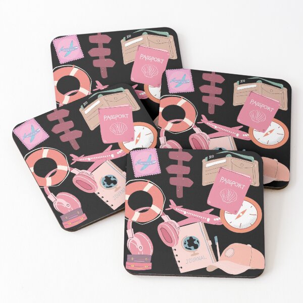 Item preview, Pink travel essentials - Black edition designed and sold by InyasArt.