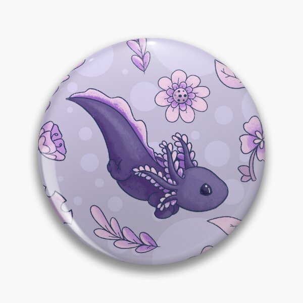 Floral Speckled Axolotl Pattern - Winter Edition Pin