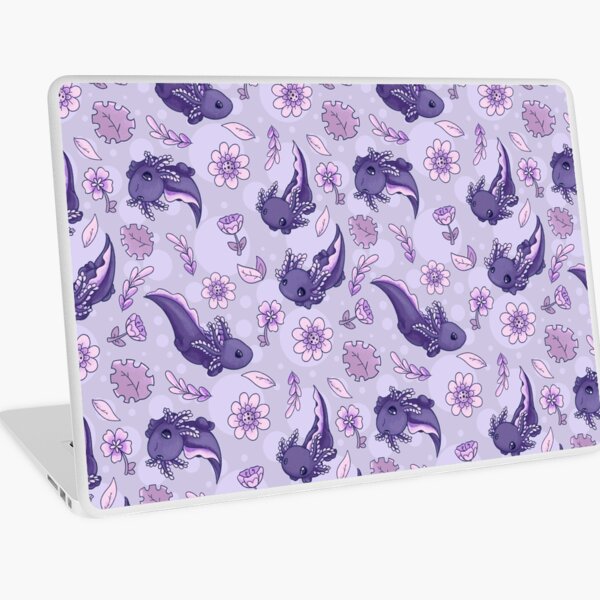 Floral Speckled Axolotl Pattern - Winter Edition Laptop Skin