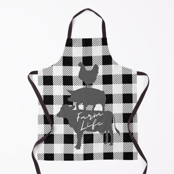 Item preview, Black and White Buffalo Plaid Farm Animals Farmhouse designed and sold by IamTrending.