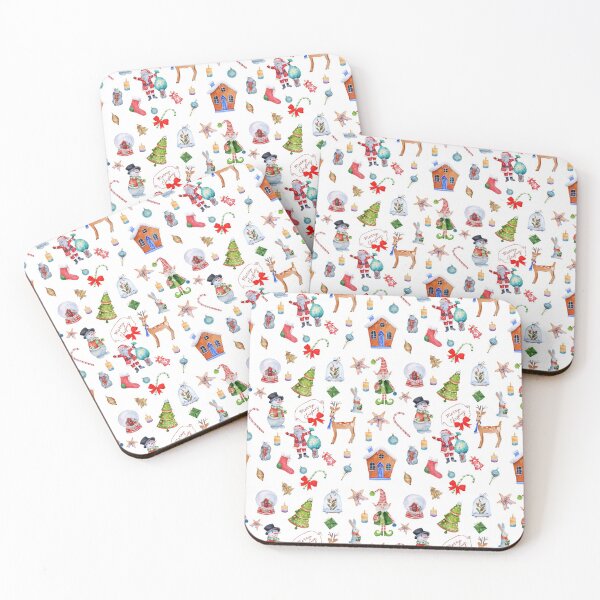 Item preview, Christmas seamless texture on white background. Merry Christmas characters. designed and sold by JuStud.