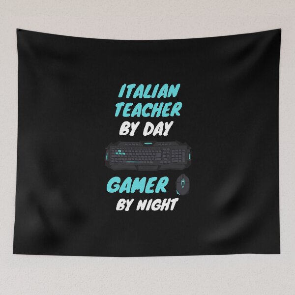 Item preview, italian teacher night gamer designed and sold by SnowballStep.