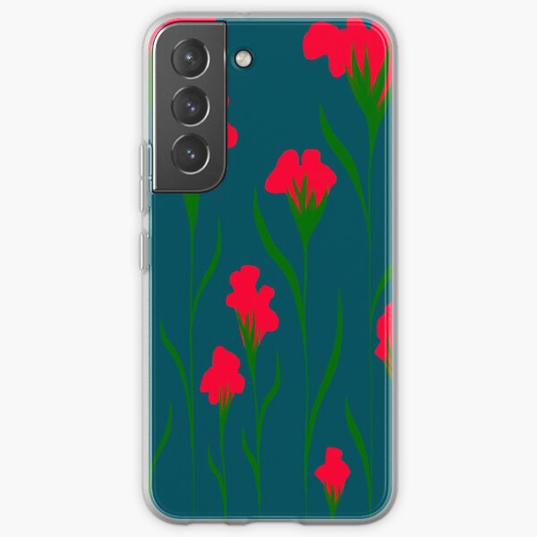 Dibujo de flores de pétalos rojos Funda blanda para Samsung Galaxy