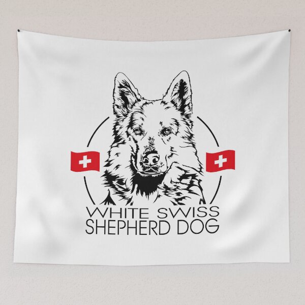 Item preview, White Swiss Shepherd Dog Dog Canine Portrait designed and sold by dogarts.