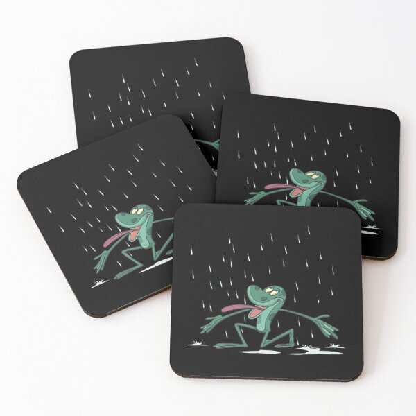 Item preview, A cute frog kneels in the summer rain designed and sold by Monkey Ful.