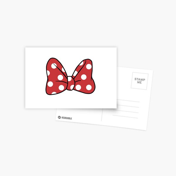 Polka Dot Mouse Bow Postcard