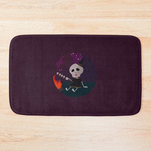 Item preview, Cute spooky Skeleton as a witch next to campfire designed and sold by BlodigVarg.