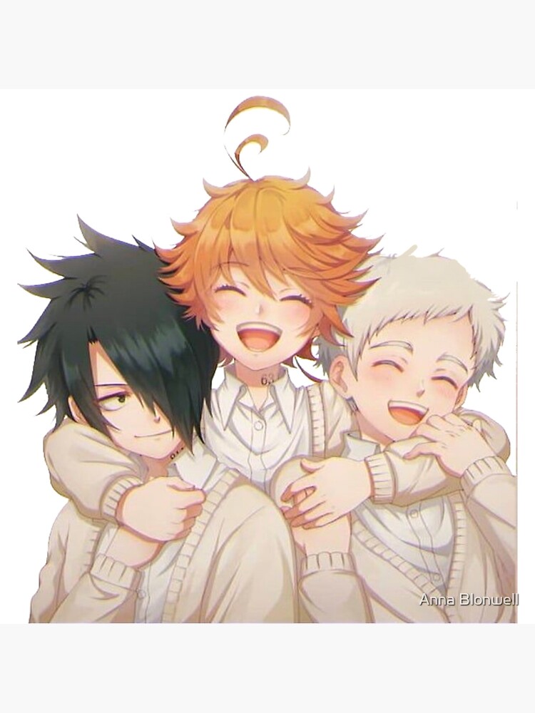 The Promised Neverland , cute Ray Emma and Norman  Postcard by Anna  Blonwell