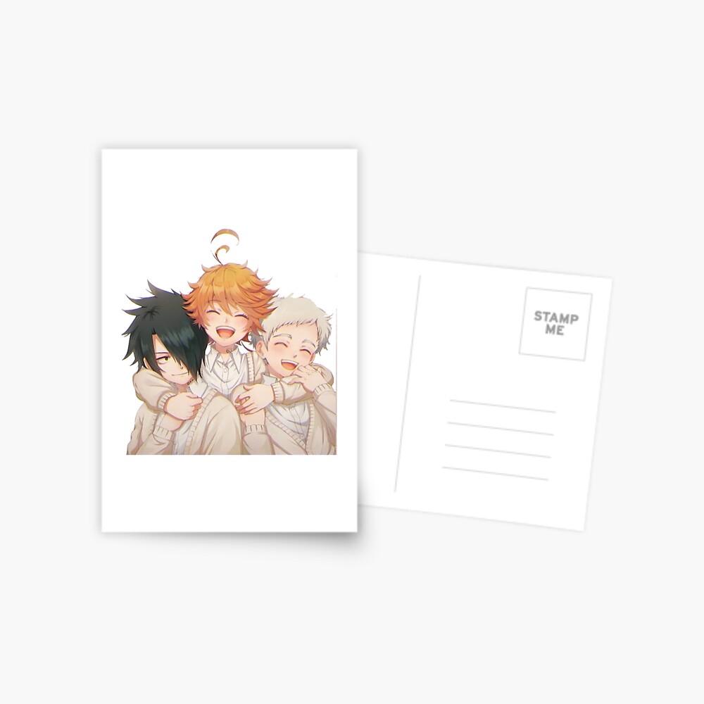 The Promised Neverland , cute Ray Emma and Norman  Postcard by Anna  Blonwell