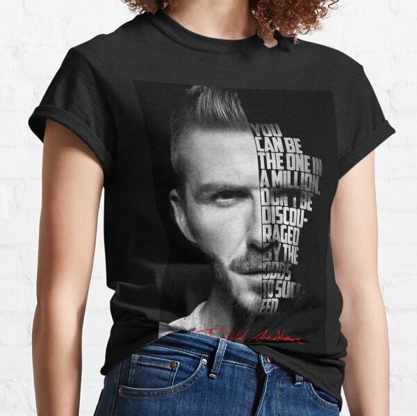 David Beckham wearing Black Blazer, Black Crew-neck T-shirt, Black