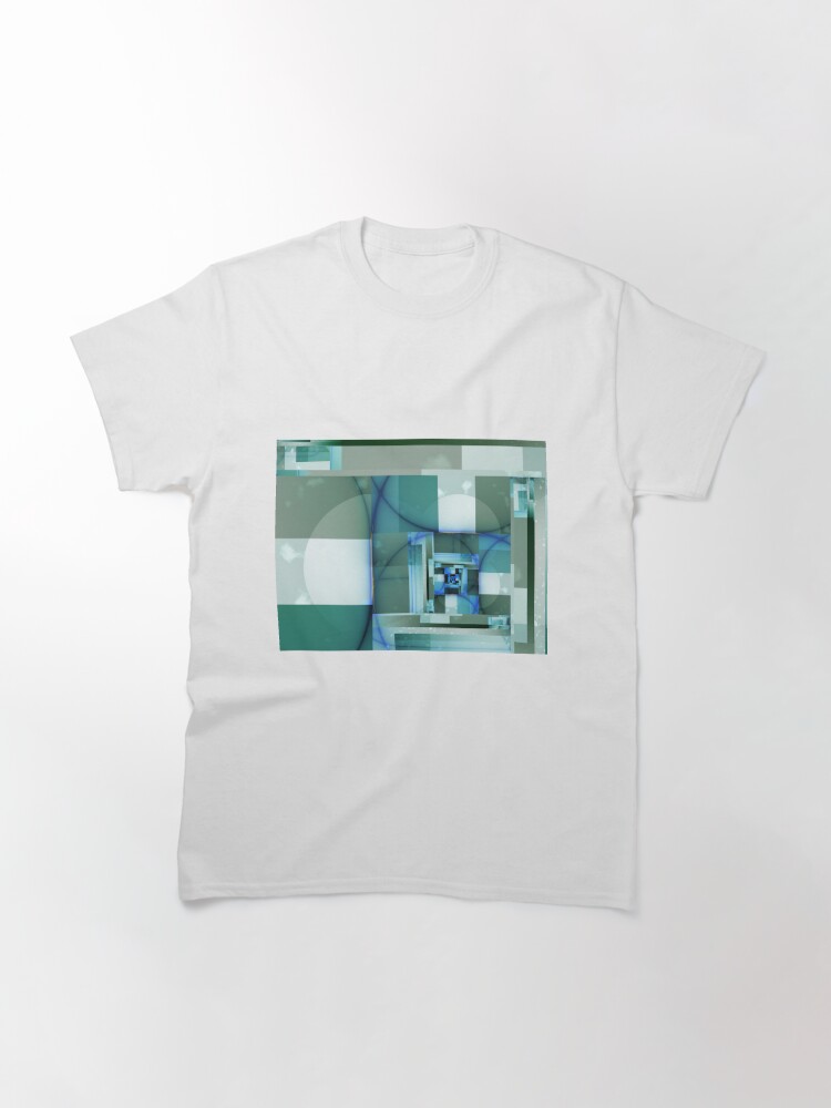 Classic T-Shirt, City Abstract - Blue / Teal designed and sold by Garret Bohl