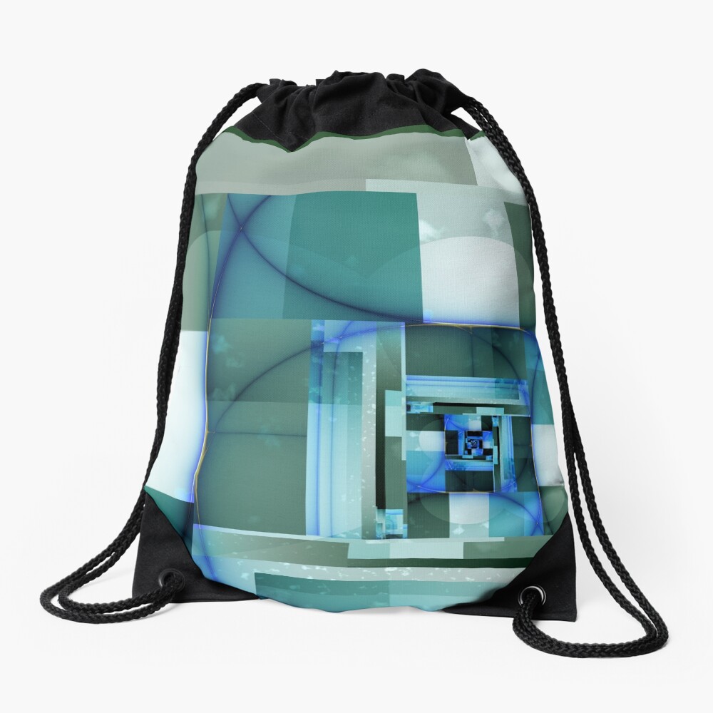 City Abstract - Blue / Teal Drawstring Bag