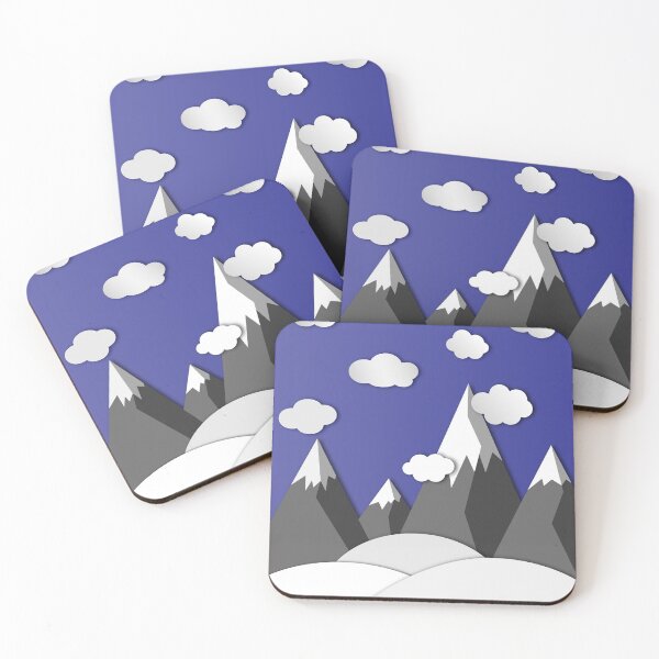Item preview, Mountains and Clouds Cut Paper Design  designed and sold by VikiQuick.