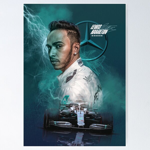 Lewis Hamilton Poster F1 Racing Art Decor Art Poster 24x36 Multi-Color  Square Adults Poster Time