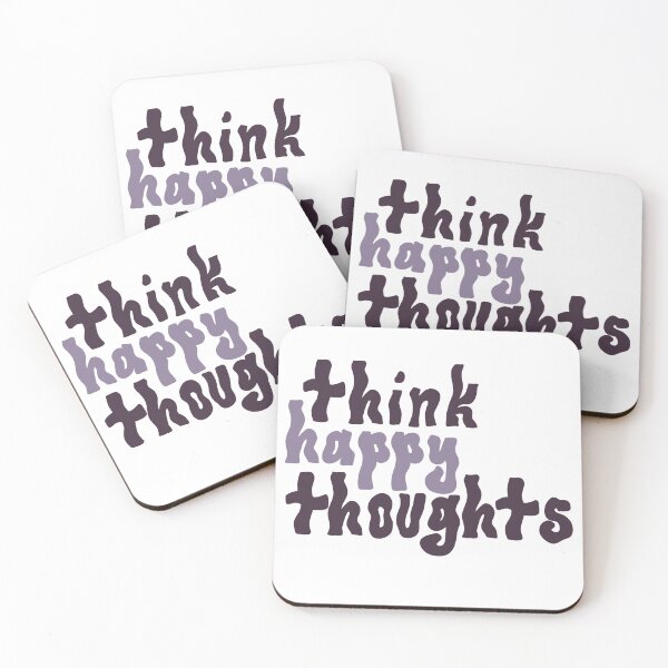 Item preview, Think happy thoughts purple hand lettering designed and sold by sheyenneday.