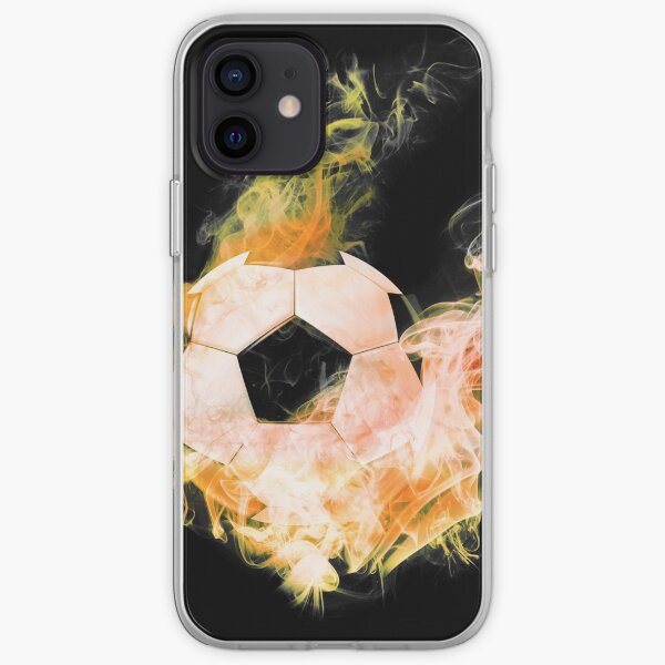 Fussball in Flammen iPhone Flexible Hülle