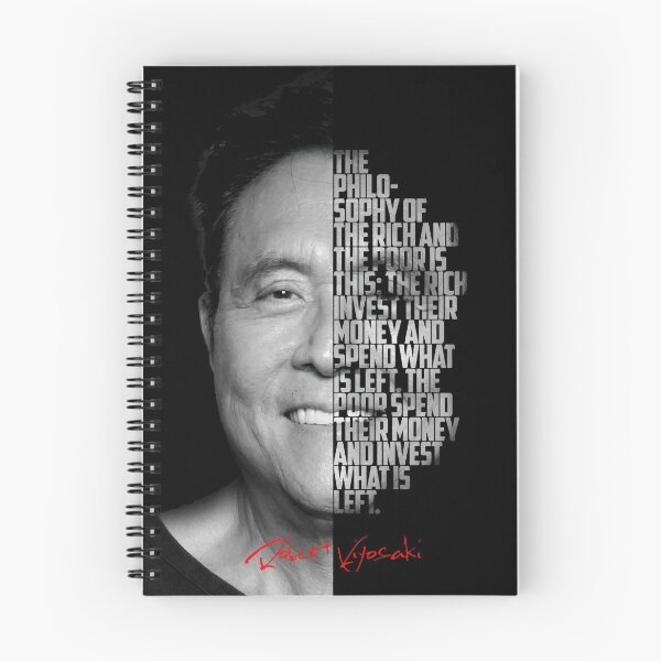Item preview, Black and white Robert Kiyosaki Rich Dad Poor Dad quote. designed and sold by Enea Kelo.