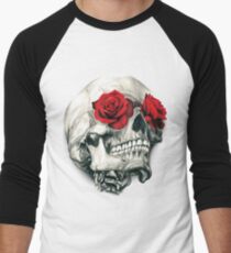 Rosen-Augen-Schädel Baseballshirt für Männer
