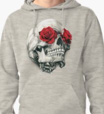 Rose Eye Skull Pullover Hoodie