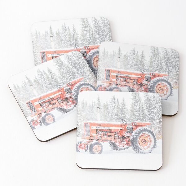 Item preview, Red Tractor in the Snow in Winter designed and sold by BerryvineImage.