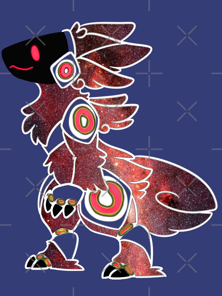 Protogen Fursuit Waving Cosmic Red stars Fursona Furry - Protogen