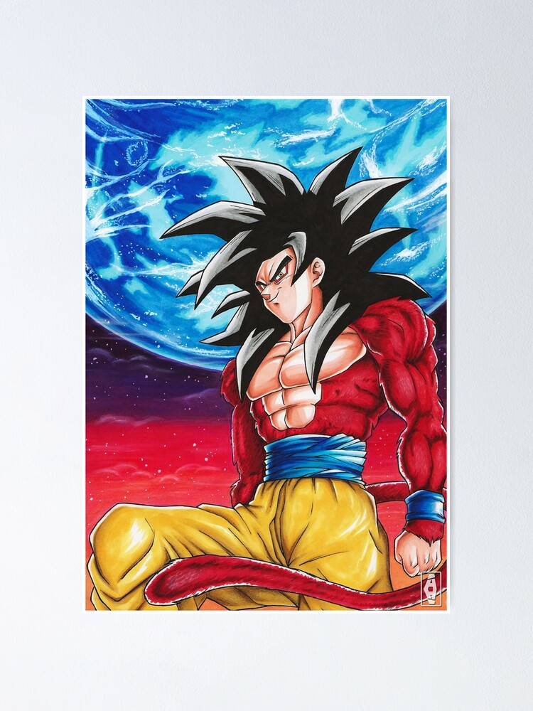 Goku SSJ4 Vegeta SSJ4 DBGT Mounted Print for Sale by Anime and More
