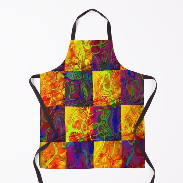 Item preview, Psychedelic Rainbow Paint Swirls Checkerboard Pattern designed and sold by Mary Riley.