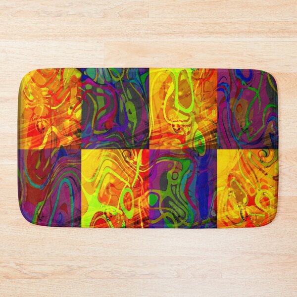 Item preview, Psychedelic Rainbow Paint Swirls Checkerboard Pattern designed and sold by Mary Riley.