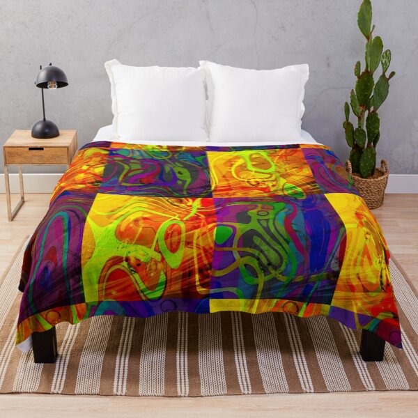 Item preview, Psychedelic Rainbow Paint Swirls Checkerboard Pattern designed and sold by Mary Riley.