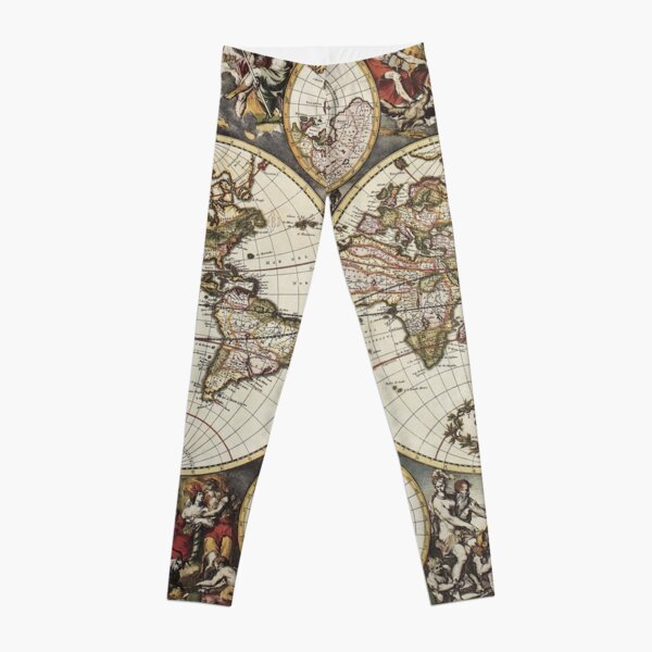 Vintage World Map by Frederick de Wit Leggings