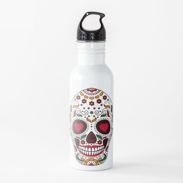 Sugar Skull Heart Eyes Water Bottle