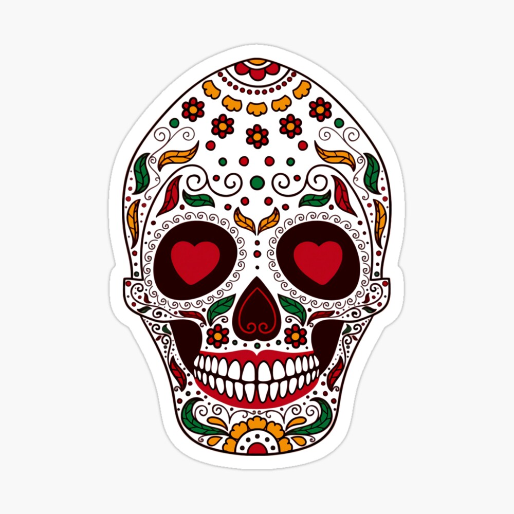 Heart Eyes Decorative Skull Sticker