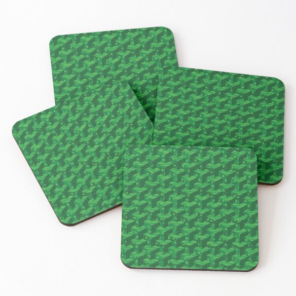 Item preview, Geometric Interwoven Cube - Patterned Dark Green designed and sold by JPuckett-Design.