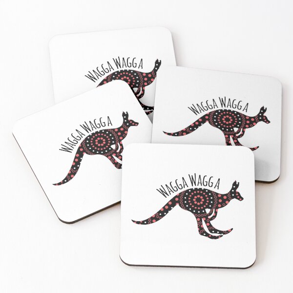 Item preview, Australian aboriginal wagga wagga Wiradjuri kangaroo art design white designed and sold by anins-azuree.