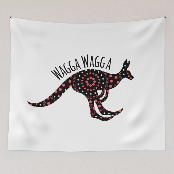 Item preview, Australian aboriginal wagga wagga Wiradjuri kangaroo art design white designed and sold by anins-azuree.